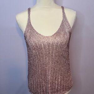 Free People Rose Gold Sequin Tank NWOT size L